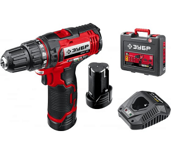 Дрель-шуруповерт ЗУБР 12В 2 АКБ (2Ач), в кейсе Дрель-шуруповерт ЗУБР 12В 2 АКБ (2Ач), в кейсе