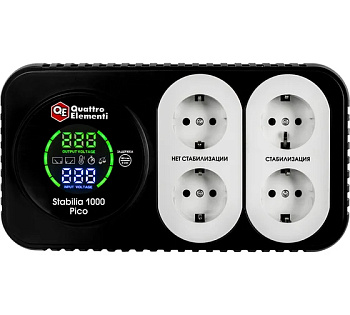 Стабилизатор напряжения настольный QUATTRO ELEMENTI Stabilia 1000 Pico (1000 ВА, 160-280 В) 0,5кВт