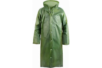 Дождевик-плащ EVA, зеленый, на кнопках, 110 мк, Komfi
