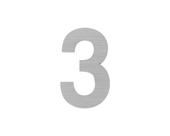 Цифра "3" самоклеящаяся SS304 (50х30) (FUARO) SSC сатинированный хром (46943) (FUARO)