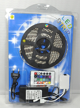 Подсветка лента (силикон) с пультом цветная 5м