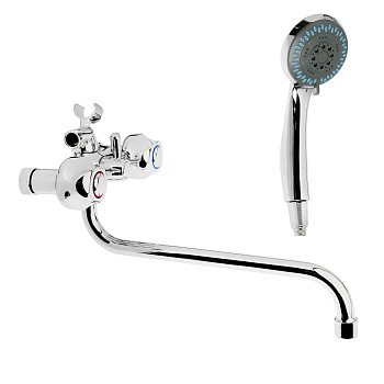 Смеситель ACCOONA для ванны с маховками излив 300мм латунь