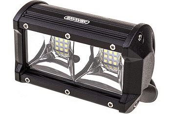 Фара светодиодная SKYWAY OFF ROAD 130*80мм прямоугольная 12V/24V 54W 18 диодов, рассеив.свет шт