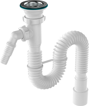 Гофротруба  1 1/2"х40/50 с мет.реш. с отводом с/м Aquant 