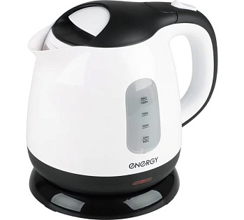Чайник ENERGY E-275 (1 л, диск) пластик бело-черный