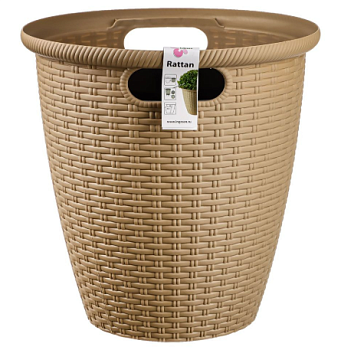 Кашпо InGreen Rattan D 328мм 20л с внутренним горшком 11 л, Молочный шоколад