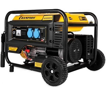 Генератор CHAMPION GG3200EW (3,2/3,5кВт 7,5лс 15л 48кг эл.старт колеса, счетчик)