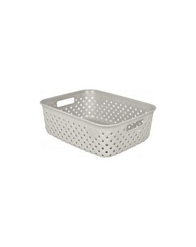 Корзинка д/хранения Plast Team Rattan 3л 268х195х90 мм молочный туман