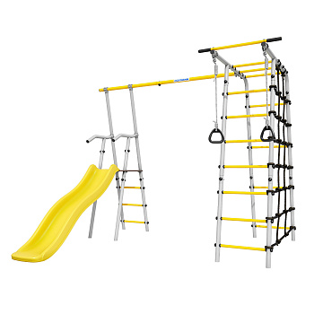 Спорт. комплекс ROMANA Богатырь (серый/желтый) 3 уп. кор+кор+горка 900 Спорт. комплекс ROMANA Богатырь (серый/желтый) 3 уп. кор+кор+горка 900