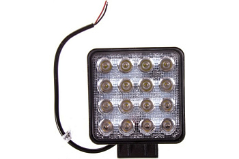 Фара светодиодная OFF ROAD 107*107(126)*50мм квадратная 12V/24V 48W 6000К SKYWAY 16 диодов Ближний 