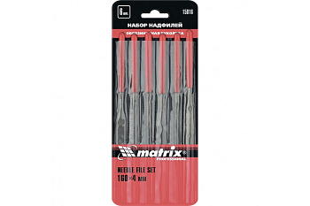 Набор надфилей, 160х4мм, 6шт., обрезиненные рукоятки MATRIX