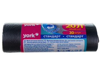 Мешок для мусора "YORK" 20л. (30шт) прочные