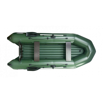Лодка ПВХ "Бирюса-305"надувное дно, зеленая