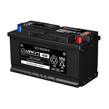 АКБ ИРКУТ 6CT-95AGM-R (AGM-L5EU) О/П