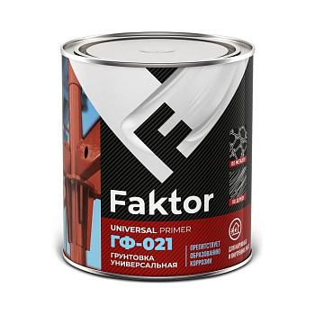 Грунтовка Faktor ГФ-021 универсальная серая , банка 1,9кг Грунтовка Faktor ГФ-021 универсальная серая , банка 1,9кг