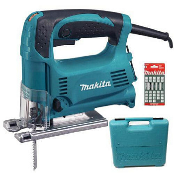 Лобзик Makita 450Вт, 500 - 3100 об/мин, дерево 65мм, ход 18мм, регул. обор. и ампл. кейс