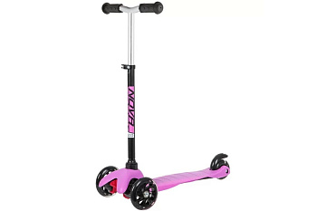 Самокат NOVATRACK Disco-kids Basik, свет.кол, 120*24, зад.76*24ммчерно-розовый