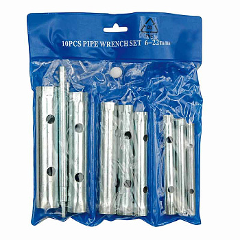 Набор ключей 10 предметов (6-22мм) трубчатые TOYA сумка