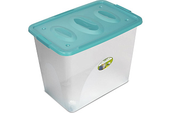 Ящик универсальный "Астело" 600х400х480мм на колесиках бирюзовый