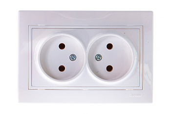 Розетка 2 СП "MIRA" б/з керамика/бел. 