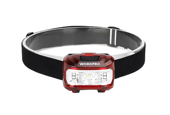 Фонарик налобный, светодиодный 80-300LM WORKPRO  батарейки AAA