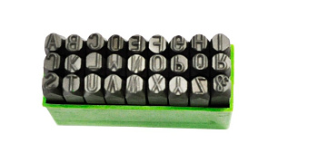 Набор клейм буквенных латиница 8мм (стальные)