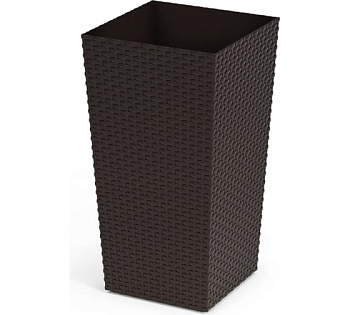 Кашпо напольное "Ротанг" 325х325х610мм (мокко) 