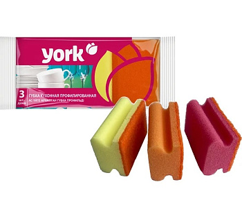 Губки "YORK" 3шт. профил.