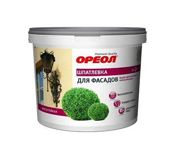 Шпатлевка для фасадов "ОРЕОЛ" влагостойкая водно-диспер.полиакриловая для наружных работ 1.5кг