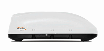 Бокс-багажник на крышу аэродинамический белый "Turino Compact" двустороннее открывание, 360л./141см