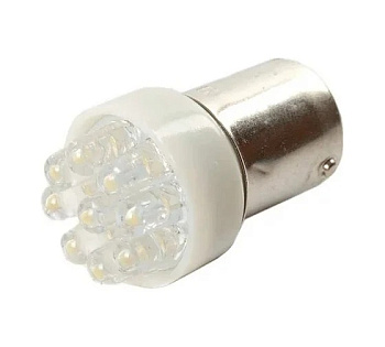 Светодиод (стоп, габарит) 12V T15 9LED BA15s WHITE