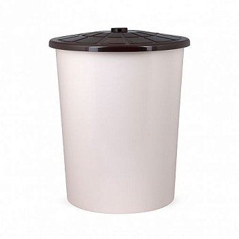 Бак универсальный 100л (бежевый) (с крышкой) 