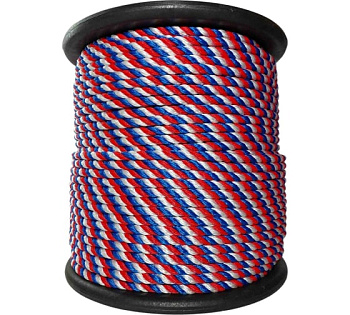 Канат мультитекс крученый 8мм. Триколор (200м) (цена за метр)