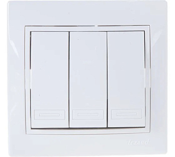 Выключатель 3 СП "MIRA" бел.