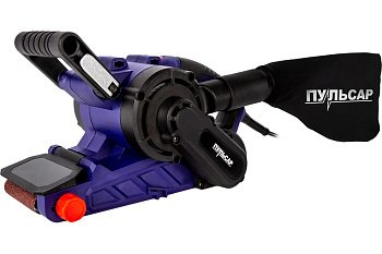 Шлифмашина ленточная ПУЛЬСАР ЛШМ 1100С (1100Вт, лента 76х533, 120-380м/мин, струбцины, рамка)