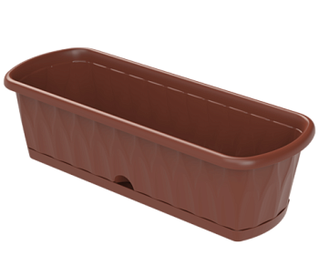 Ящик для растений «Домашний сад» 60см 14л (с поддоном и системой прикорневого полива) (60×22,5×17см)