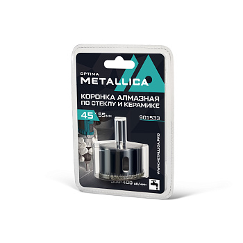 Коронка алмазная METALLICA Optima 45x55 мм, #80, по стеклу, плитке