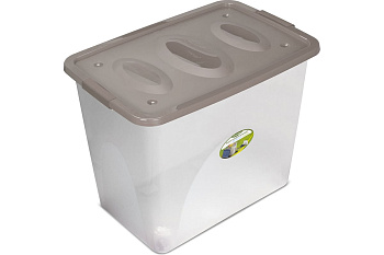 Ящик универсальный "Астело" 600х400х480мм на колесиках коричнево-серый