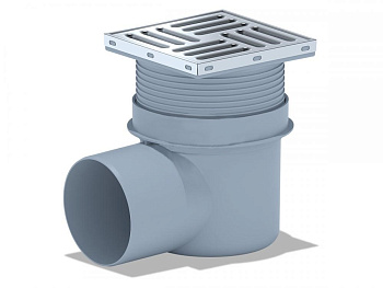 Трап гор.рег.выпуск 110 с решеткой металл 15х15