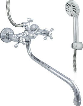 Смеситель в/д ЦС-СМ 600/5.1-4КМ_Крест круглый излив D-16-L 300мм 