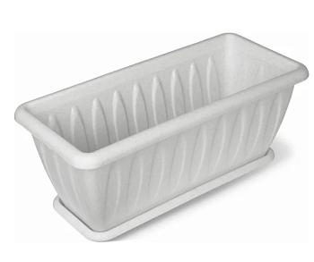 Ящик для растений "Фелиция" мрамор 40см с поддоном