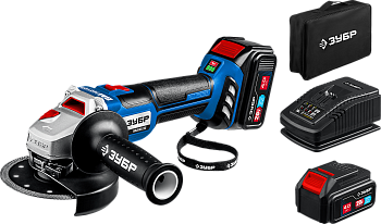 УШМ ЗУБР 20В бесщеточная, 2 АКБ (4Ач), в сумке, профессионал.