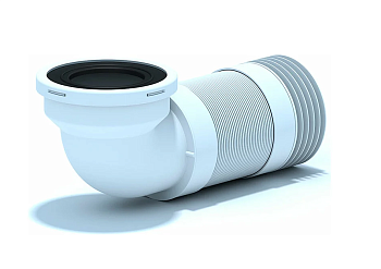 Удлинитель гибкий для унитаза, угол 90гр. 28-55см/26,5-45см 