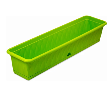 Ящик для растений "Сиена" 93см с поддоном зеленый