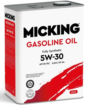 Масло моторное Micking Gasoline Oil MG1 5W30 синт. API SP/RC 4л