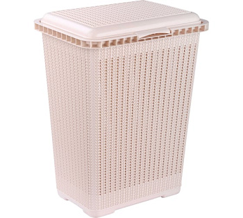 Корзина д/белья "Вязаное плетение" 25л (бежевый) 