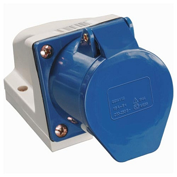 Розетка 113 станционарная 2Р+РЕ 16А 220В IP44 TDM