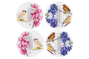 Термометр уличный "Цветы и птицы" (2 варианта дизайна)