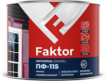 Эмаль FAKTOR ПФ-115 коричневая, 1,9кг Эмаль FAKTOR ПФ-115 коричневая, 1,9кг