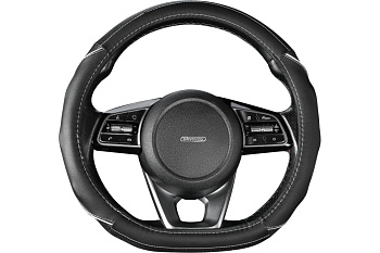 Оплетка SKYWAY Drift-2 M Черно/серая экокожа Со скошенным низом